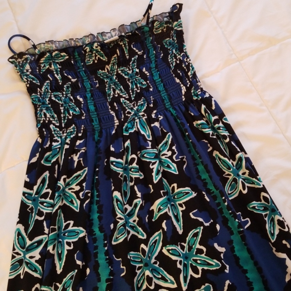 Teal and Blue Maxi Dress